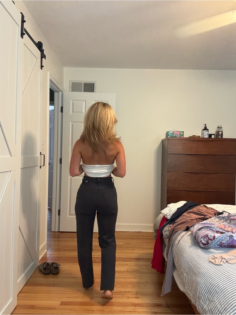 Mother Denim high waisted size 23 ankle length charcoal grey pleated front - Picture 2 of 4